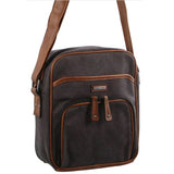 Pierre Cardin Canvas Cross Body Messenger Bag Mens Ladies Satchel Day Pack - Black V563-PC2889-BLACK