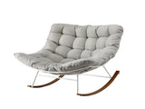 Gardeon Outdoor Rocking Chair Furniture Papasan Recliner Garden Patio Lounge Setting White ODF-ROCK-ST-WH