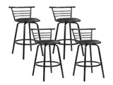 Artiss 4x Bar Stools Swivel Leather Padded Metal BA-TW-T5033A-BKX4