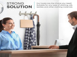 Wardrobe hooks - 6 hooks Stainless steel - Hook strip - Clothes hooks - For, wardrobe rail, V1188-NK-BOL-86