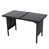 Ella 8-Seater Modular Outdoor Garden Lounge and Dining Set with Table and Stools in Black V264-OTF-526S-BLK
