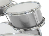 Karrera Mini 4-Piece Children Drum Kit Set Wooden with 2 Toms Bass Pedal Snare Stool Metallic S 4PC-DRUM-SL