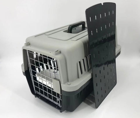 YES4PETS Medium Dog Cat Crate Pet Carrier Airline Cage With Bowl & Tray-Black V278-AA2-BLACK