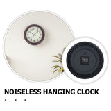 Rustic Wall Clock Dark Brown Large Dial Silent for Home Battery Operated V1366-AZ2-W-23805