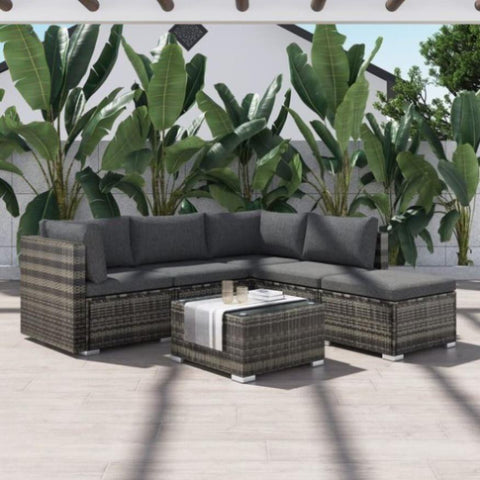 Ottoman-Style Outdoor Lounge Set in Grey V264-OTF-507S-541S-LGR