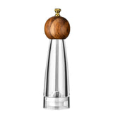 Manual Round Head Pepper Sea Salt Grinder Acrylic Acacia Wood Grinder Ceramic Core Kitchen Tool V1192-AZ-W-15186
