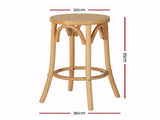 Artiss 4x Bar Stoosl Rattan Seat Wooden BA-L-RA-B13-NAX4