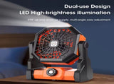 Black Portable Outdoor Camping Fan with LED Light - Rechargeable USB Tent Fan for Australia V888-ELOSUNG40354