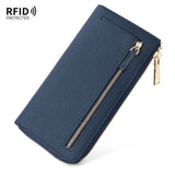 Genuine Leather Wallet RFID Blocking Wallet Long Zipper Clutch Women'S Phone - Yellow - Size m V1347-939-47482-YEL-M