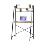 CARLA HOME Ladder Desk with Shelves - Steel Frame - Oak - 84cm - Brown - Study Desk V178-36434