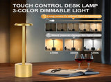Rechargeable Cordless Touch Control LED Desk Lamp with Anodized Aluminum Build, Dimmable Warm Light, V1341-ZY-3ZQW5XV6-BLACK