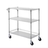 VEVOR Kitchen Utility Cart, 3 Tiers, Wire Rolling Cart, Steel Service Cart on Wheels, Metal Storage V952-WGCFTCCB350X1RH9BV0