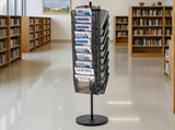 Rotating Brochure Display Rack, 30 Pockets Mesh Magazine Literature Display Stand, Portable Floor V952-WJZSXLDSDZS3117YE001V0