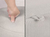 Coffee Table Storage Ottoman - Corduroy Padded Blanket Box Bench ESME CREAM V274-FT-VR-945CGL-CR