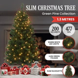 Christabelle 137cm Pine Slimline Christmas Tree with LED Lights 112_HZGS45