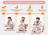6-in-1 Adjustable Baby Carrier with Hip Seat 11.815.7in Adjustable Height, Breathable Mesh & V1107-CS-YEBDYDF