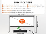Projector Screen with Stand, 120 inch 169 4K 1080 HD Outdoor Movie Screen with Stand, Wrinkle-Free V952-TYPM20ZJSPJ15KMU2V0