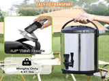 Stainless Steel Insulated Beverage Dispenser, 7.6 Liter, Thermal Hot and Cold Drink Server Dispenser V952-YLHLQQYX10L0ZNM43V0