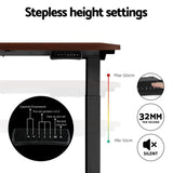 Artiss Standing Desk Motorised Dual Motor Walnut 120CM HASD-268-BKDF-WADB-120