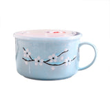 Ceramic Soup Bowls with Handle & Vented Lid, Sealed Soup Bowl,Soup Mugs Noodle Bowl with Lid for V1366-AZ2-W-23904