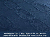 Navy Blue Embossed Haven Bedspread Coverlet 3 Piece Set V745-AC090550Q13U