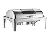 Roll Top Chafing Dish Buffet Complete Set, 9 Qt 1 Pack Stainless Steel Chafer with 2 Half Size Pans, V952-ZFXQFGK1JTYS0BDQ9V0