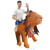 Ride On Lion Cartoon Costumes Air Model Inflatable Costume Funny Dress Up Props Halloween Party V1263-JX-7922