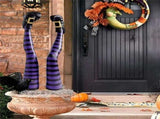 Halloween Witch Legs Yard Stake, 3D Windproof Outdoor Lawn Garden Decor With Metal Stake, 15 Inch, V1369-AZ3-W-15093