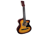 38in Karrera Acoustic Guitar Steel Strings Carry Bag Shoulder Strap Sun Burst CC38-3TS