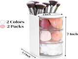 2 Pack Hair Brush Holders, 3-layer Rotatable Tie Organizer, Clear Acrylic Accessories Storage Box V1259-DP01-A-938