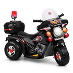 Rigo Kids Electric Ride On Police Motorcycle Motorbike 6V Battery Black RCAR-MBIKE99-BK