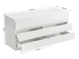 Artiss 6 Chest of Drawers Lowboy White FURNI-N-CDR-02-WH-AB