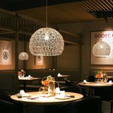 Rattan Chandelier Pendant Light Hand Woven Bamboo Lampshade, 25 cm V1189-WXF-521-0088
