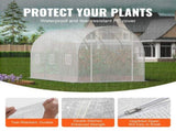 Walk-in Tunnel Greenhouse 9.58x6.43x6.23ft Galvanized Frame PE Cover White V952-SDXWS10X7X7F4BYNQV0