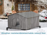 1 Pack Waterproof Insulated Outdoor Cat House for Homeless Cats and Small Animals, 42 x 42 x 42cm, V1188-MS-325-0051