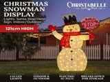 Christabelle 1.21m Snowman Christmas Light Up Display LED Santa Stop Here Sign Outdoor Indoor X 112_MHA710