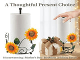 Paper Towel Holder for Countertop, Sunflower Decorative Kitchen Paper Roll Holder, Freestanding Iron V1366-AZ2-W-14686