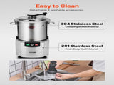Food Processor & Vegetable Chopper, 18L Food-Grade Stainless Steel Food Processor Chopper with V952-AJSQSJ18L150H4734V3