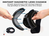 Magnetic Cylindrical Ski Goggles with UV400 Anti-Fog Dual-Lens, Impact-Resistant TPU Frame, V1341-ZY-42KYQZH6-GREEN