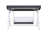 Gardeon Outdoor Wooden Swing Chair Garden Bench Canopy Cushion 3 Seater White ODF-B-GSC-W3S-WH-AB
