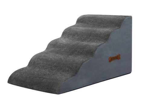 Pawz 5 Steps Pet Stairs Dog Ramp High Density Foam Grey PT1268-5-GY_NZ