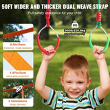 VEVOR Ninja Warrior Obstacle Course for Kids, 2 x 15.24 m Weatherproof Slacklines, 228kg Weight V952-RZX502YC10J052R10V0