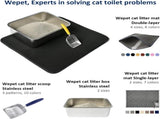 Stainless Steel Cat Litter Box, High Sides Kitten Toilet, Top Open Pet Tray, Non-Stick, Odorless, V1258-DP02-F-537