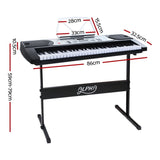Alpha 61 Keys Electronic Piano Keyboard Digital Electric w/ Stand Beginner Silver EK-JK-60-SL-H