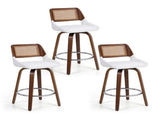 Artiss Wooden Bar Stools Set of 3 Swivel Kitchen Counter Stool Chair 60cm Seat Height BA-B-0369-RAT-WHX3