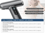 Rechargeable Cordless Handheld Hair Dryer with LED Temperature Display, Portable USB Wireless Mini V1188-MS-514-020