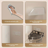 Gray Shower Caddy 3-Tier Corner Caddy Shower Hooks Bathroom Storage Rust-Resistant V1347-113-38886