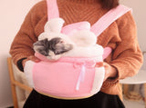 Pink 2-in-1 Ultra-Soft Plush Pet Carrier & Mobile Bed - Portable & Lightweight Cute Rabbit Ear V888-ELOSUNG45390