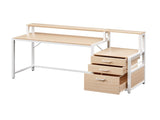 Artiss Computer Desk Home Office Study Table Desks w/Drawers Open Shelf Oak 160CM FUR-U-CD-MET160-OA-AB