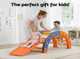 Keezi Kids Climbing Frame Set With Slide Indoor Outdoor Toddler Toys Pikler Arch Climber KCS-SLIDE-ARC-OG